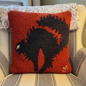 Laura Megroz Chandler 4 Corners BLACK SCAREDY CAT 18x18 Wool Throw Pillow Cover